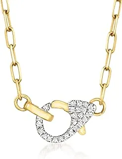 0.25 ct. t.w. Pave Diamond Paper Clip Link Necklace in 14kt Yellow Gold