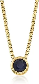 0.60 Carat Bezel-Set Sapphire Adjustable Necklace in 18kt Gold Over Sterling