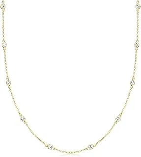 1.00 ct. t.w. Bezel-Set CZ Station Necklace in 18kt Gold Over Sterling