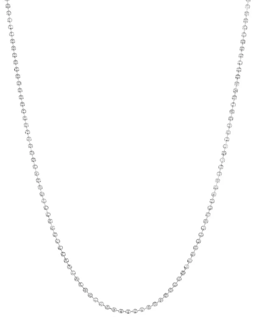 1.2mm Diamond-Cut .925 Sterling Silver Military Ball Chain Necklace - 16 Inch, Hypoallergenic