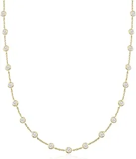 10.00 ct. t.w. Bezel-Set CZ Station Necklace in 18kt Gold Over Sterling