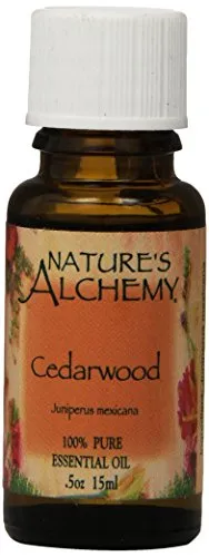 100% Pure Cedarwood Essential Oil, 0.5 fl oz – Nature's Alchemy – Steam-Distilled, No Additives