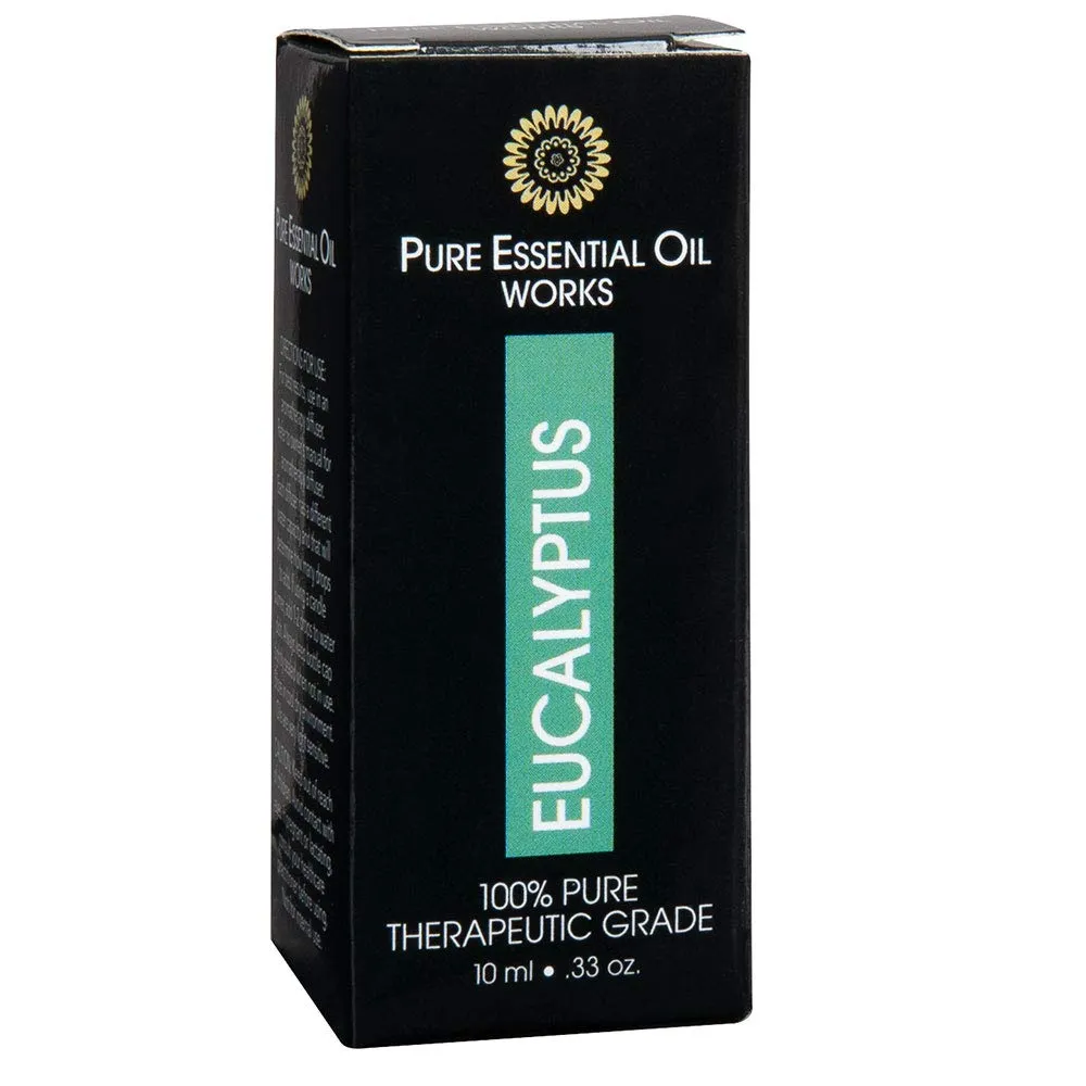 100% Pure Eucalyptus Oil, Natural & Paraben-Free, Therapeutic Grade, 0.33 Oz with Euro-Style Dropper