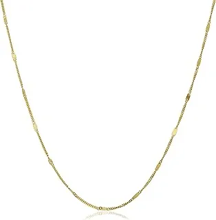 10k Yellow Gold 1.4mm Infinity Plaque Station Necklace - Elegant & Timeless Jewelry Piece