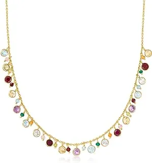 12.10 ct. t.w. Multi-Gemstone Necklace in 18kt Gold Over Sterling, 18 inches