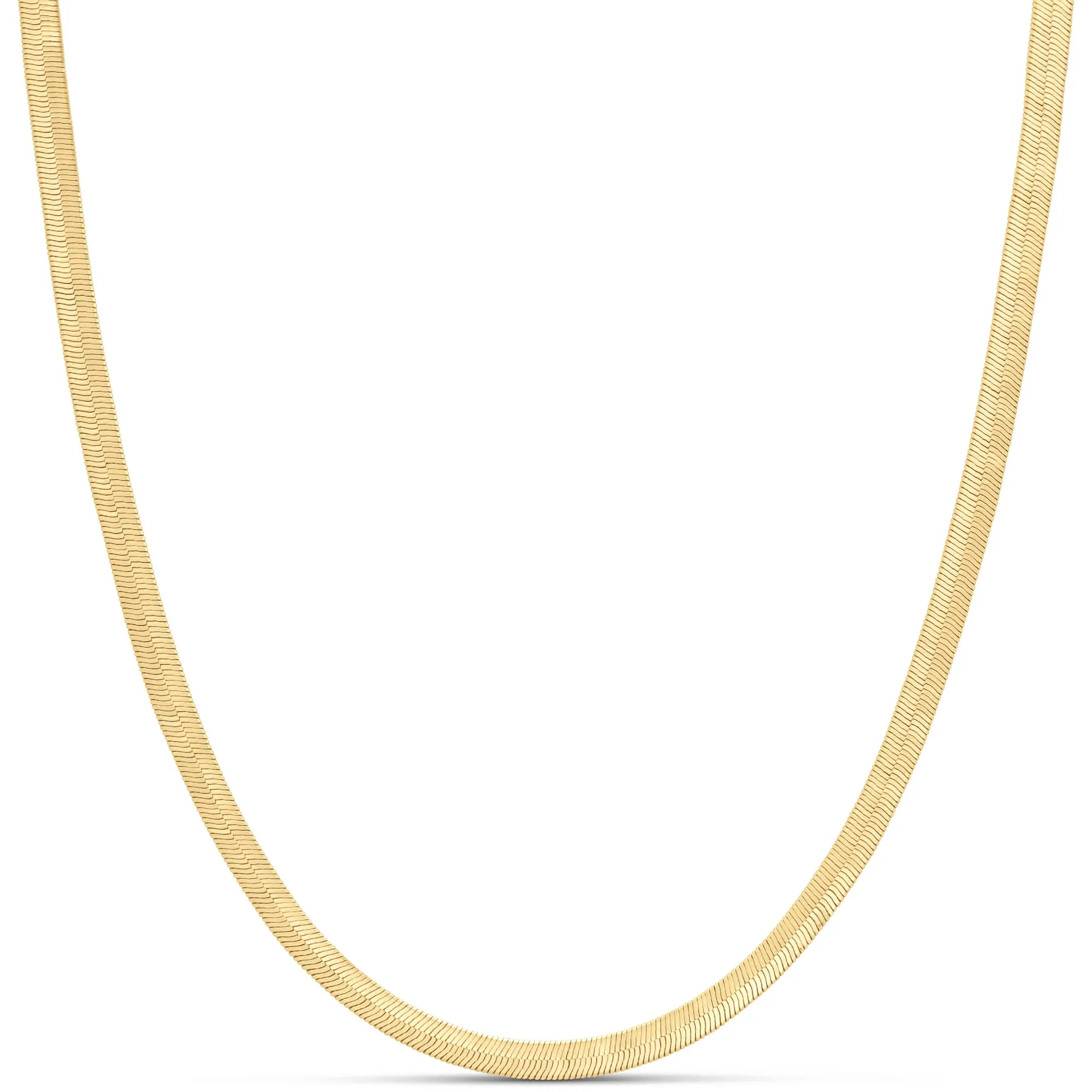 14K Gold Plated Herringbone Chain Necklace - 24' Double Layered Design, Hypoallergenic & Stylish