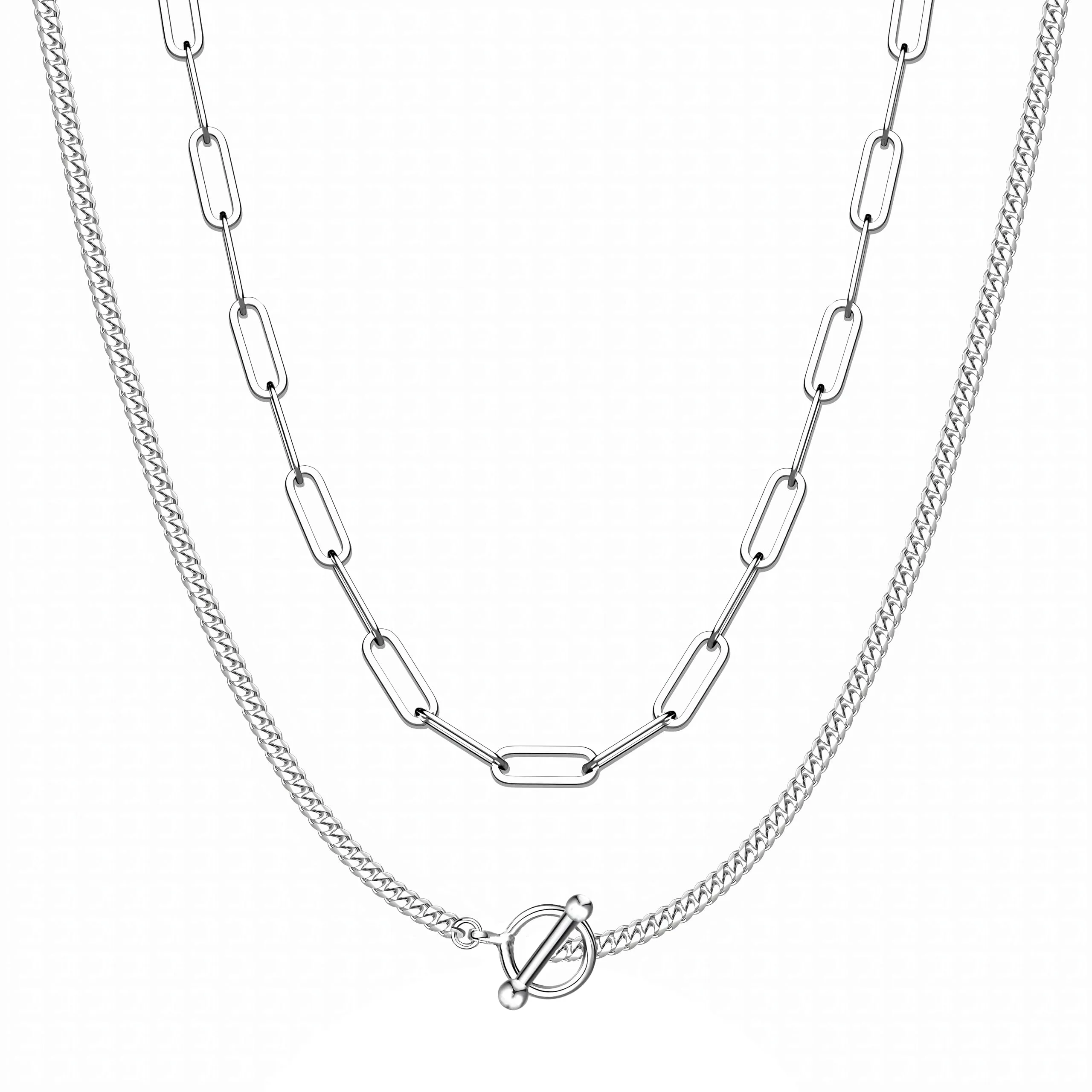 14K Gold/Silver Stainless Steel Layered Necklaces for Women