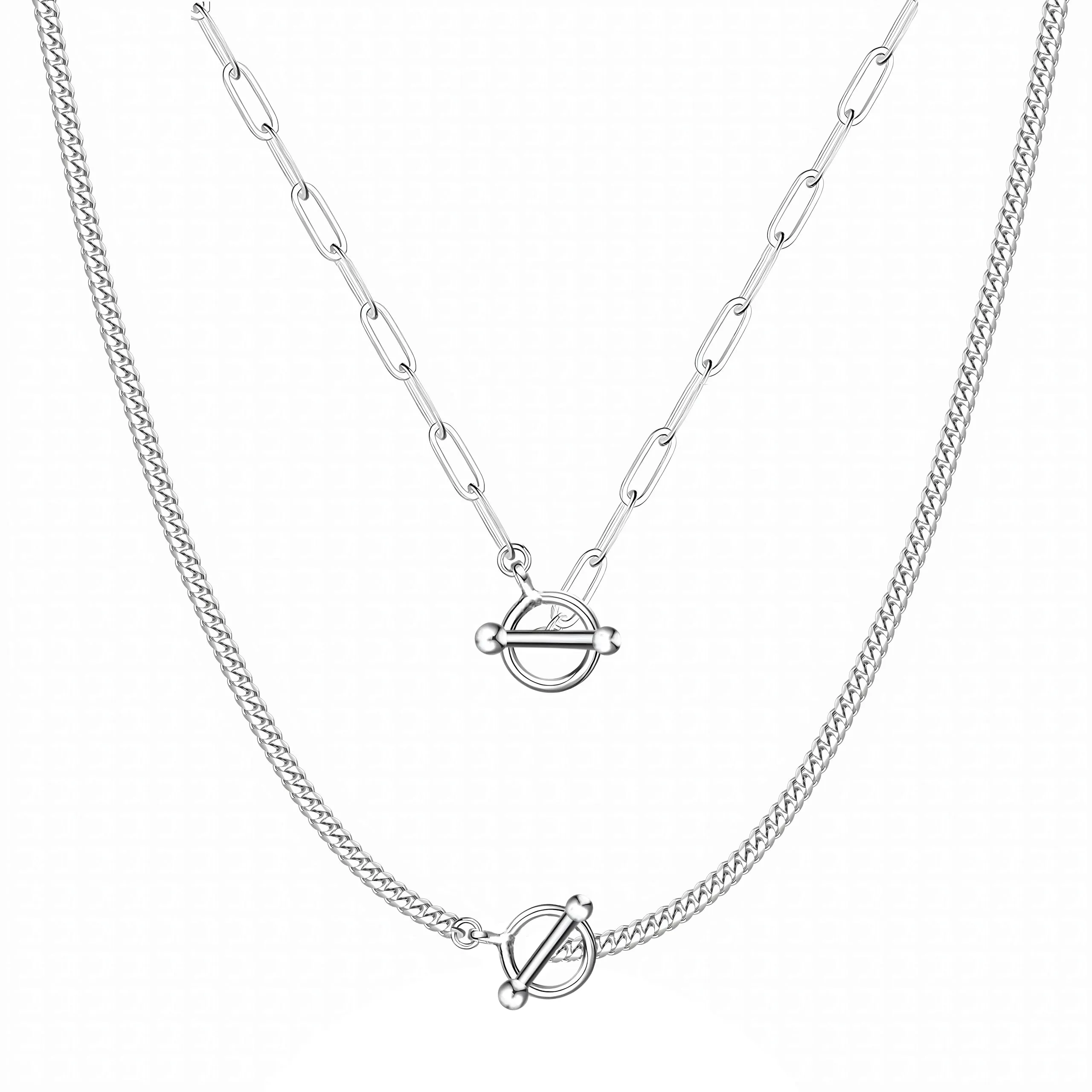 14K Gold/Silver Stainless Steel Layered Necklaces for Women