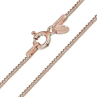 14K Rose Gold Plated 925 Sterling Silver Curb Chain Necklace 14'-28' Adjustable Length