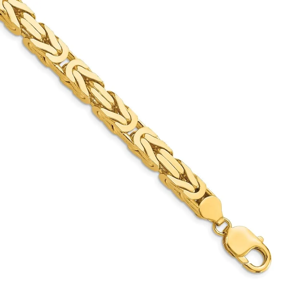 14k Yellow Gold 6.50mm Byzantine Chain Necklace 8 inch Unisex Jewelry by Diamond2Deal