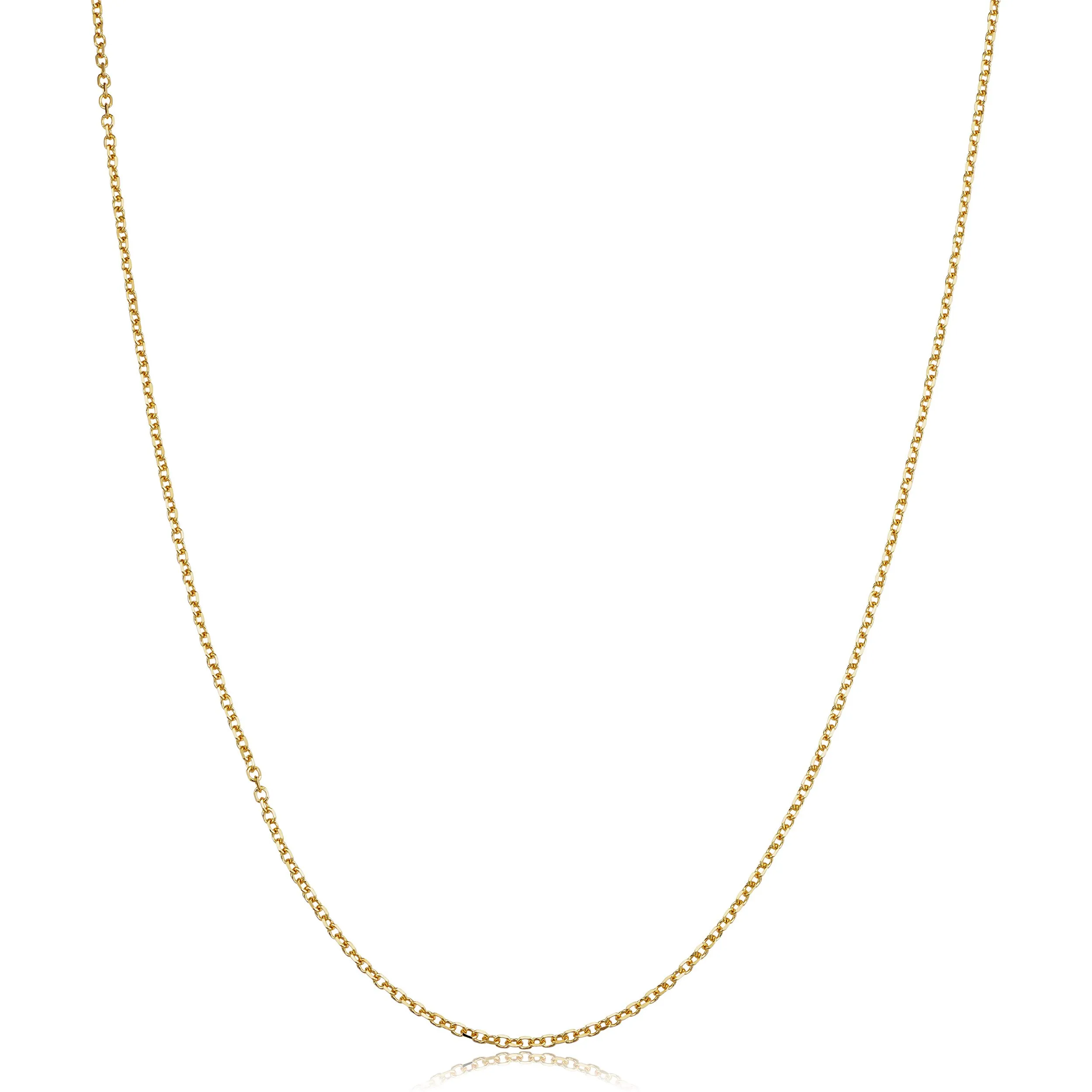 14k Yellow Gold Diamond-Cut Cable Chain Necklace - 1.1mm, 16-30 inch Lengths, Tarnish-Proof