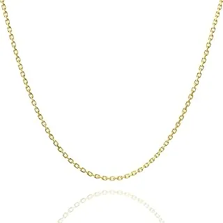 18K Gold Plated 925 Sterling Silver 18-Inch Cable Chain Necklace for Women