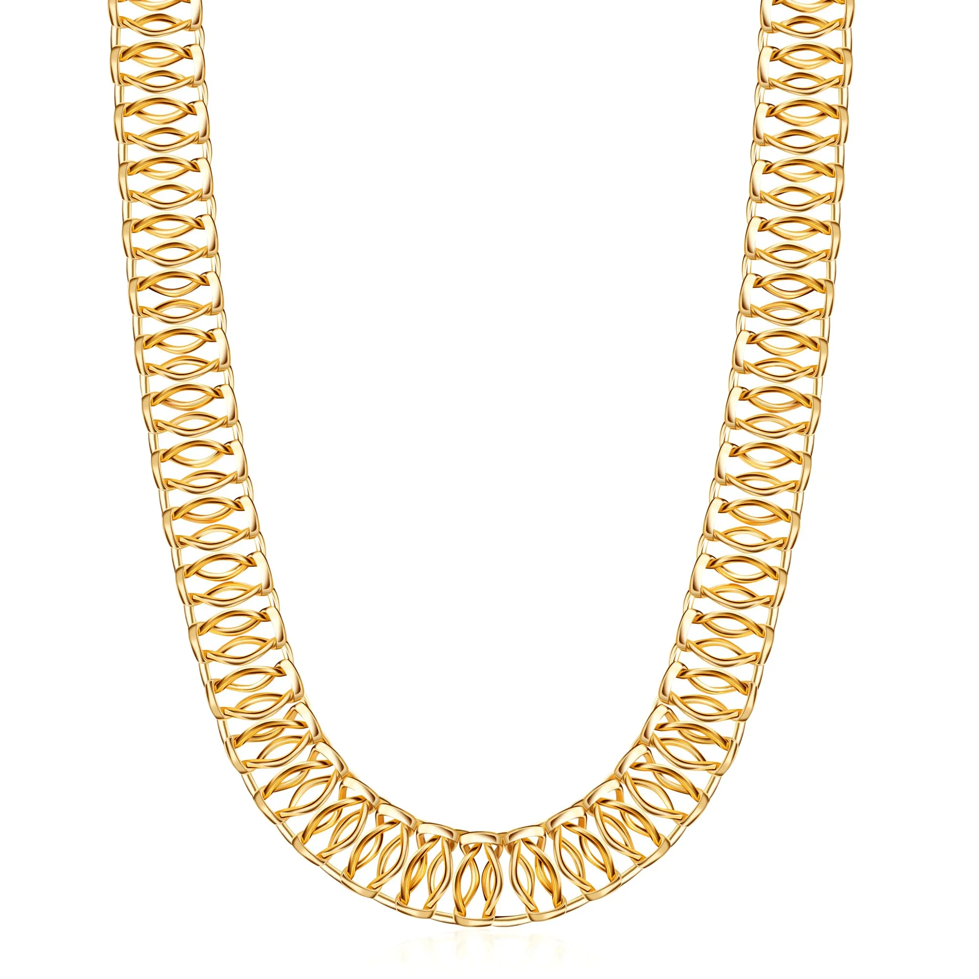 18K Gold Plated Mesh Necklace 16-20'