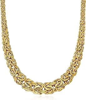 18kt Yellow Gold Graduated Byzantine Necklace - Elegant Design for Timeless Style