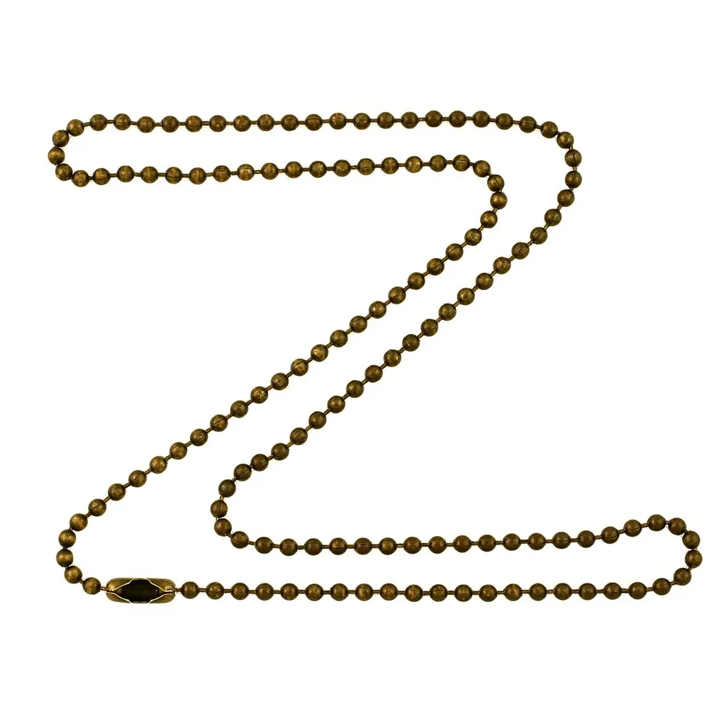 2.4mm Antique Brass Ball Chain Necklace - Durable, Tarnish Resistant, Handmade in USA