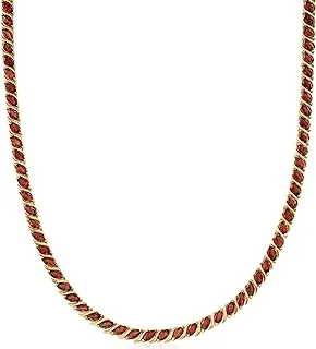 20.00 ct. t.w. Garnet Tennis Necklace in 18kt Yellow Gold Over Sterling Silver