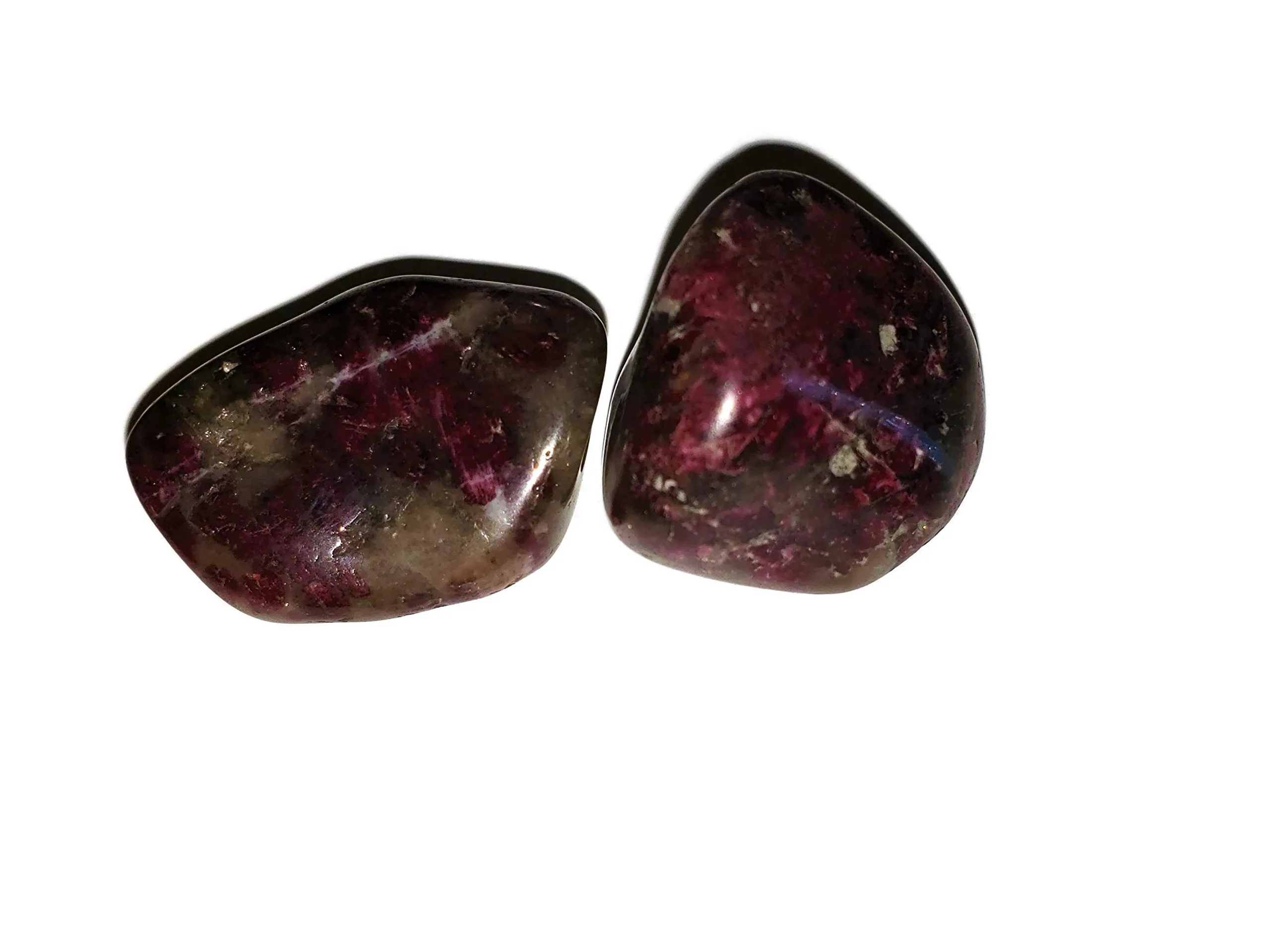 2pc Ruby Tourmaline Rubellite Tumbled Healing Crystals - Natural Gemstones from Madagascar