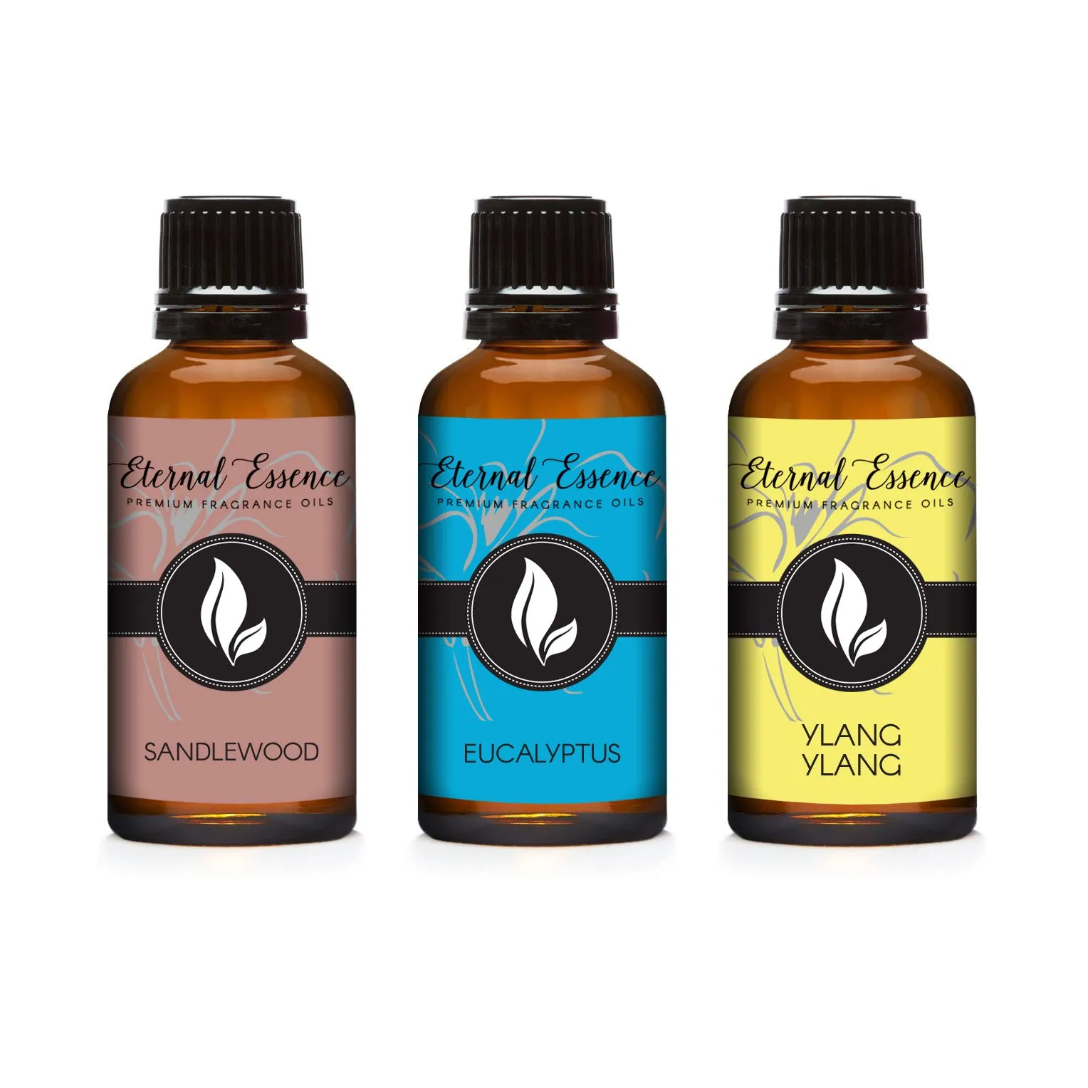 30ML Premium Fragrance Oil Trio - Sandalwood, Eucalyptus & Ylang Ylang - Aromatherapy Blend