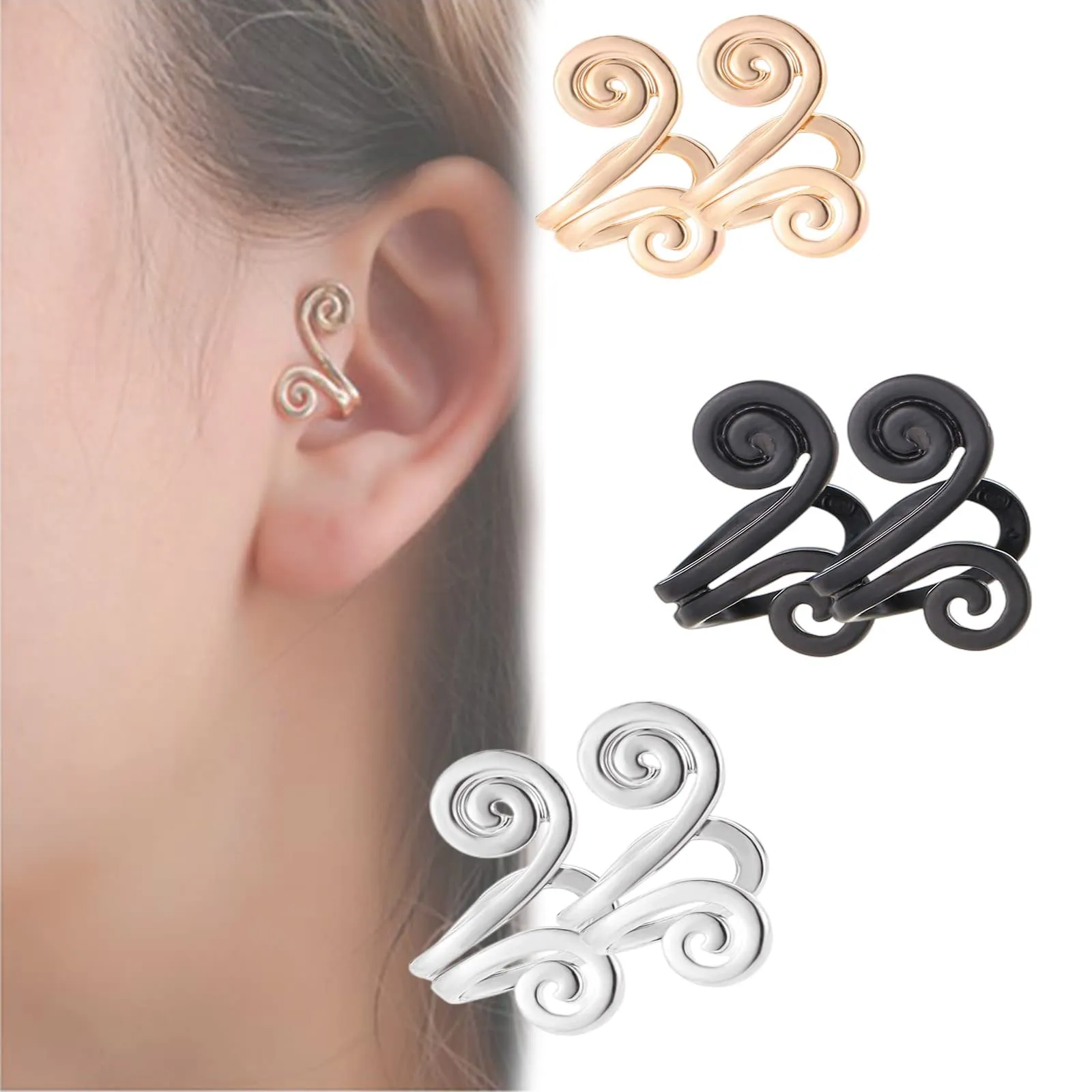 3 Pairs Atheniz Magnetology Lymphvity Germanium Non-Piercing Acupressure Earrings for Weight Loss