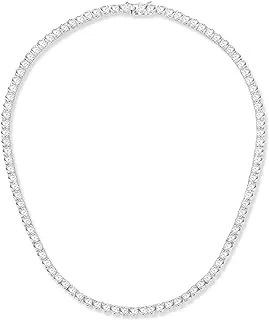 4.0mm CZ Tennis Necklace in 18K White/Yellow Gold Plated, 16-24 Inches Length