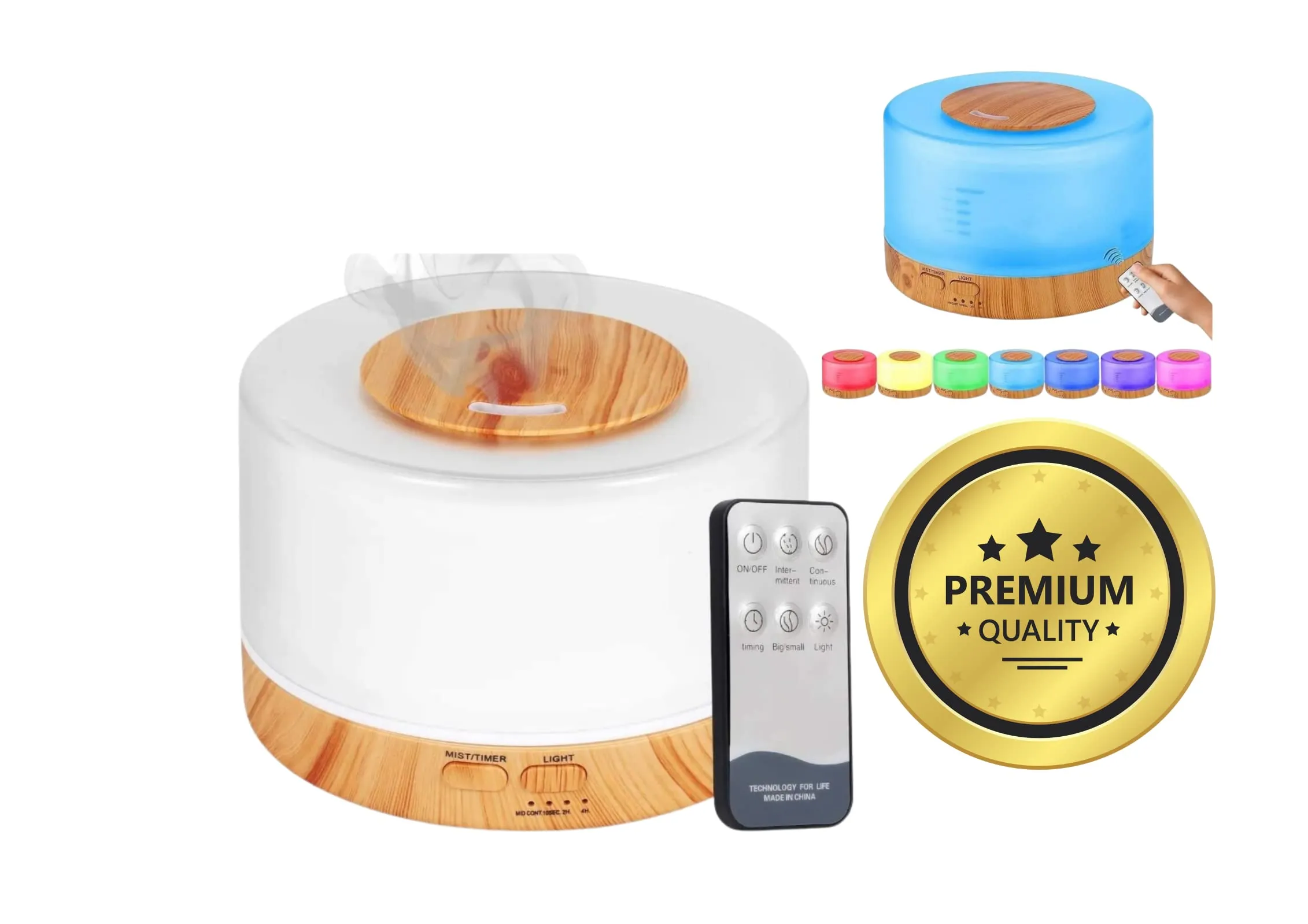 500ml Premium Essential Oil Diffuser with Remote, Ultrasonic Aromatherapy Humidifier & Timer