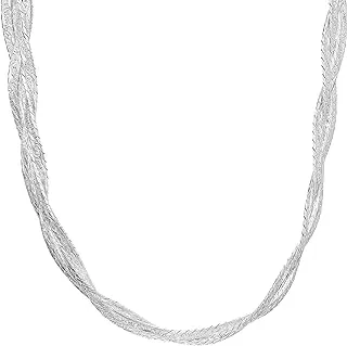 6mm Sterling Silver 18' Braided Patterned Necklace - Elegant Design, Durable & Stylish Jewelry