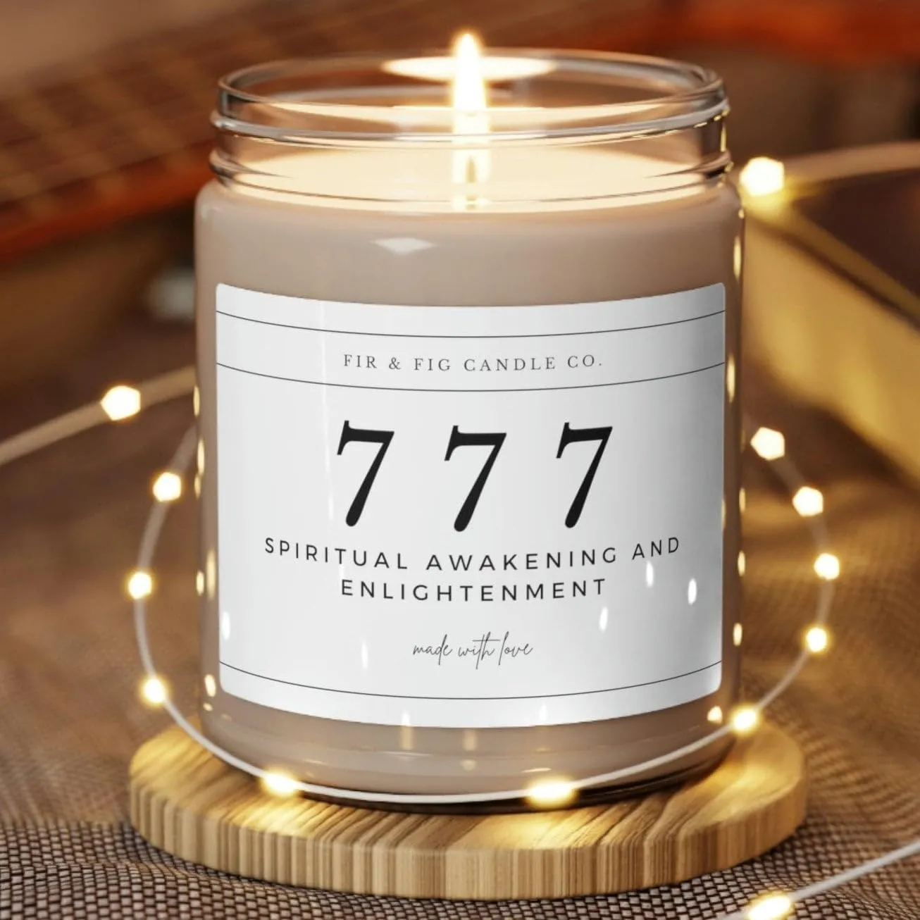 777 Spiritual Awakening 9oz Soy Candle with Angel Number Gift and Divination Tools