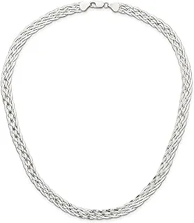 925 Sterling Silver 6.75mm Braided Chain Necklace 18-Inch - Elegant & Durable Jewelry Piece