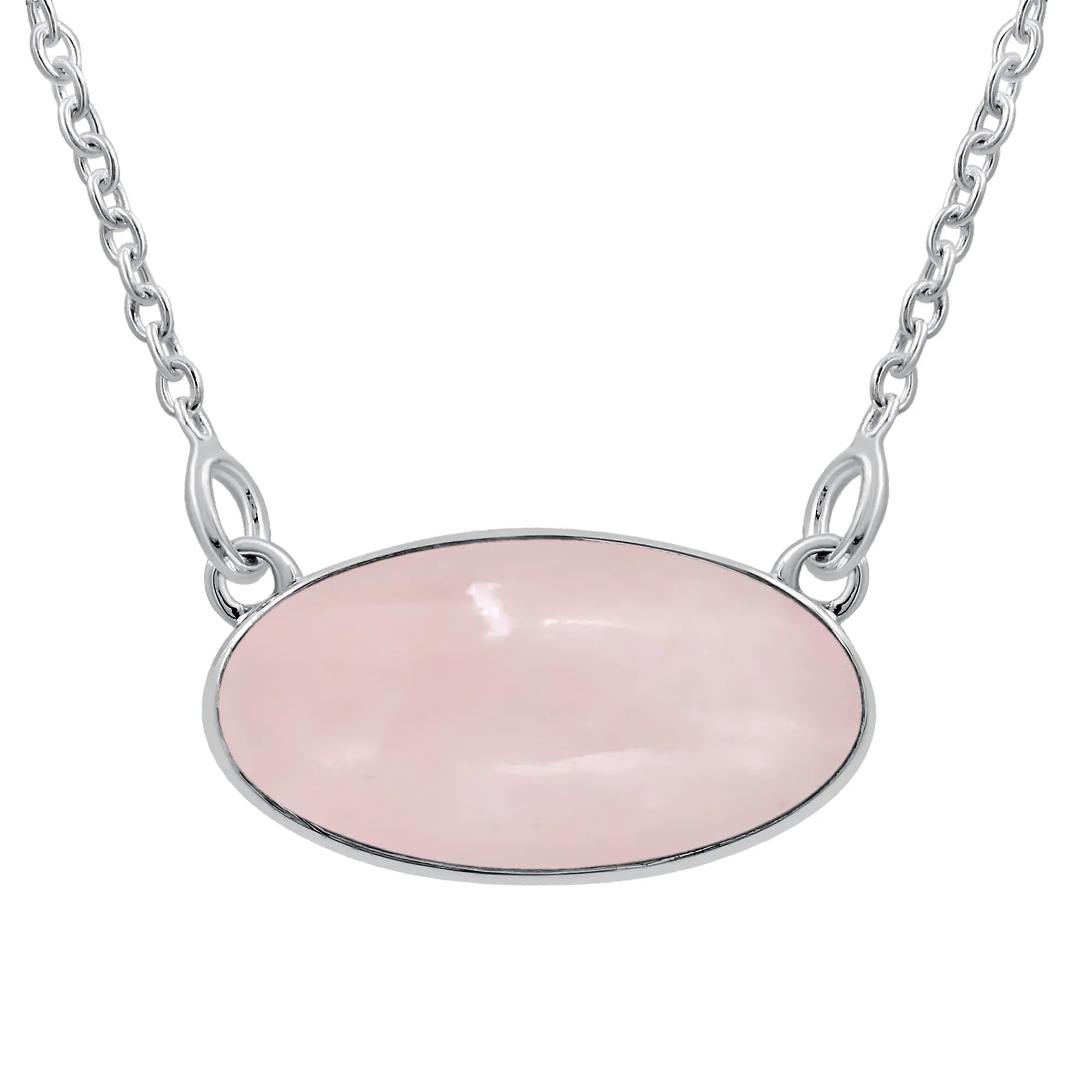 925 Sterling Silver Rose Quartz Necklace for Women, Handmade Birthstone Jewelry Gift