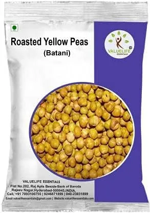 AARNA Roasted Yellow Peas (Batani) 990g - Nutritious Snack with Heart-Healthy Minerals