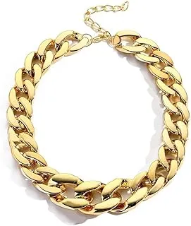 Adjustable Durable Acrylic Chain Necklace - Real Gold Look, Golden Finish