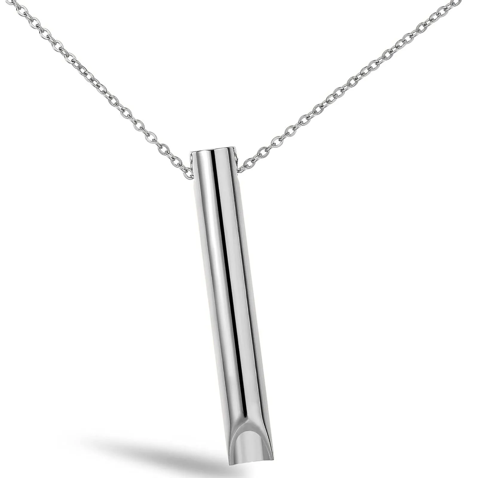 Aerosolry Breathlace Necklace for Deep Breathing & Smoking Cessation, Stainless Steel, Silver