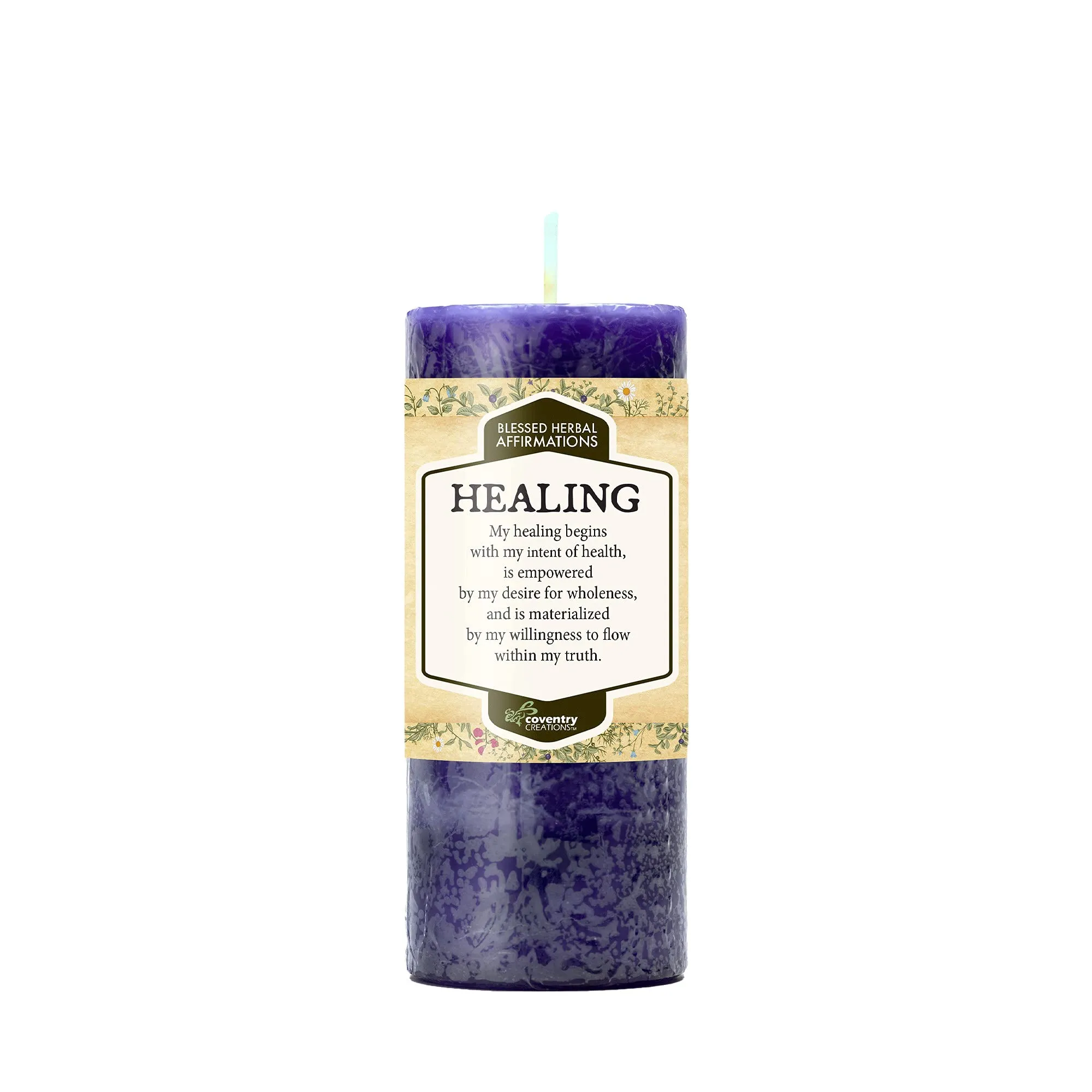 Affirmations Healing Candle - Honeysuckle & Cedar, 40 Hour Burn, Handmade in Michigan