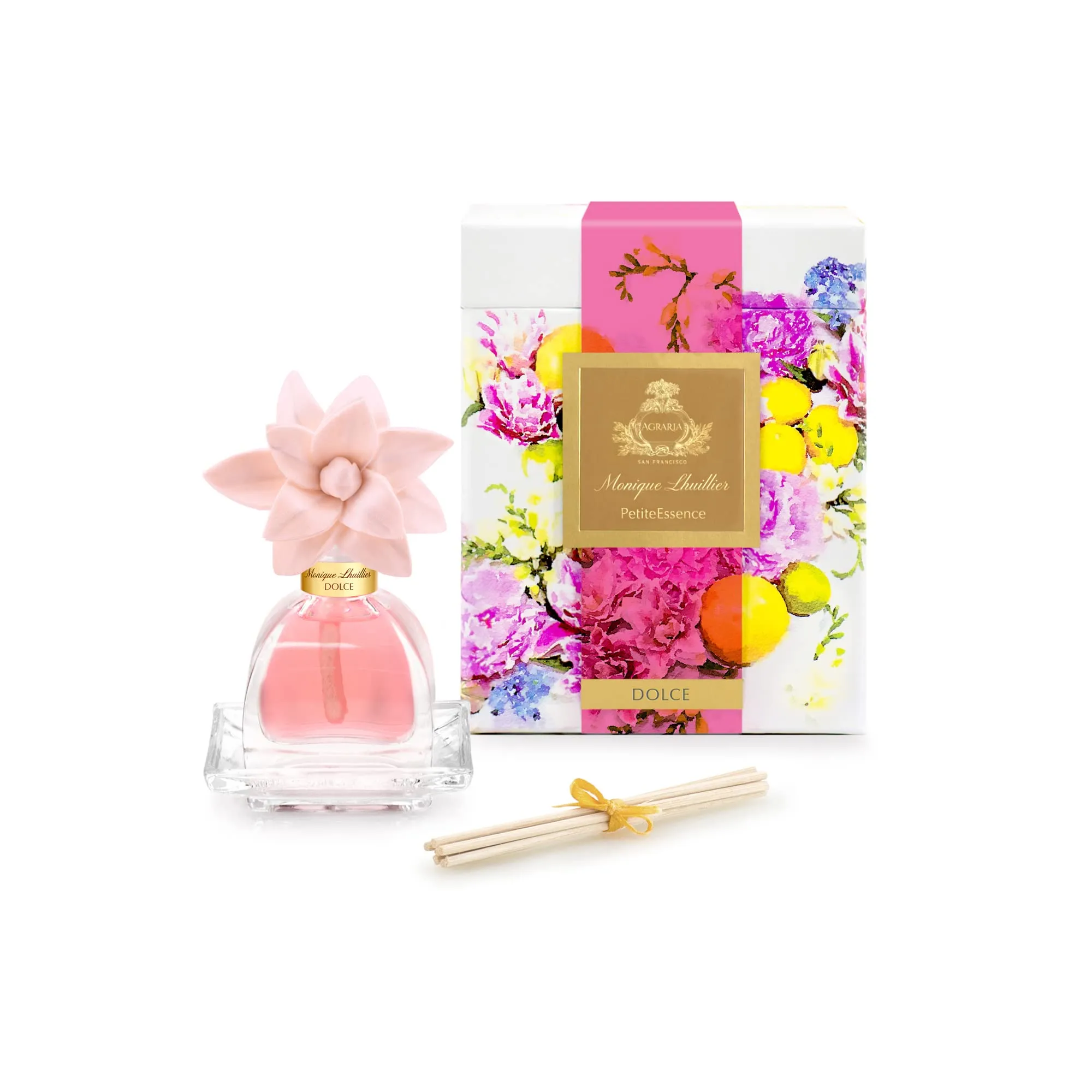 AGRARIA PetiteEssence Flower and Reed Diffuser Set - Handcrafted Sola Flower Home Fragrance