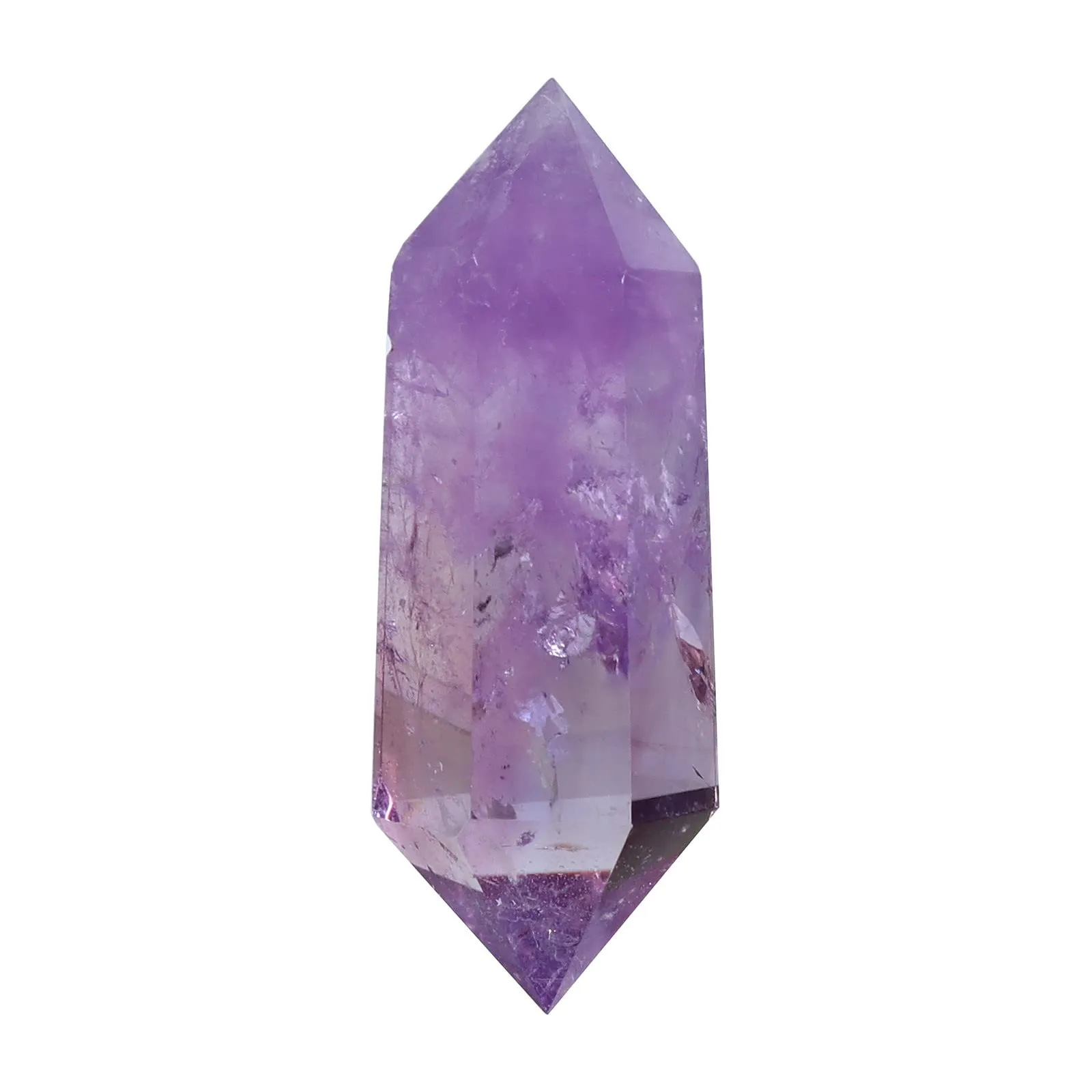 Amethyst Hexagonal Double Crystal Point Wand - 2.4in Purple Healing Chakra Stone Tower