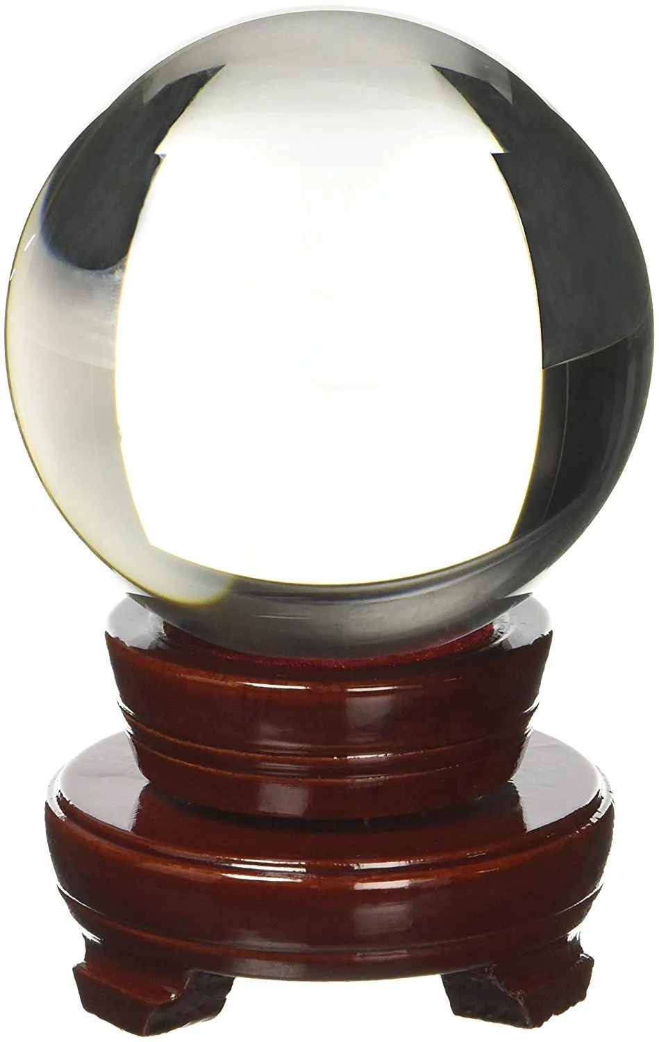 Amlong Crystal Meditation Sphere 3.1' Clear Quartz Ball with Wooden Stand & Gift Box