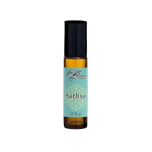 Ancient Essence Sathya Essential Oil Roll-On, 0.33 Ounce - Jasmine, Amber & Frankincense Blend