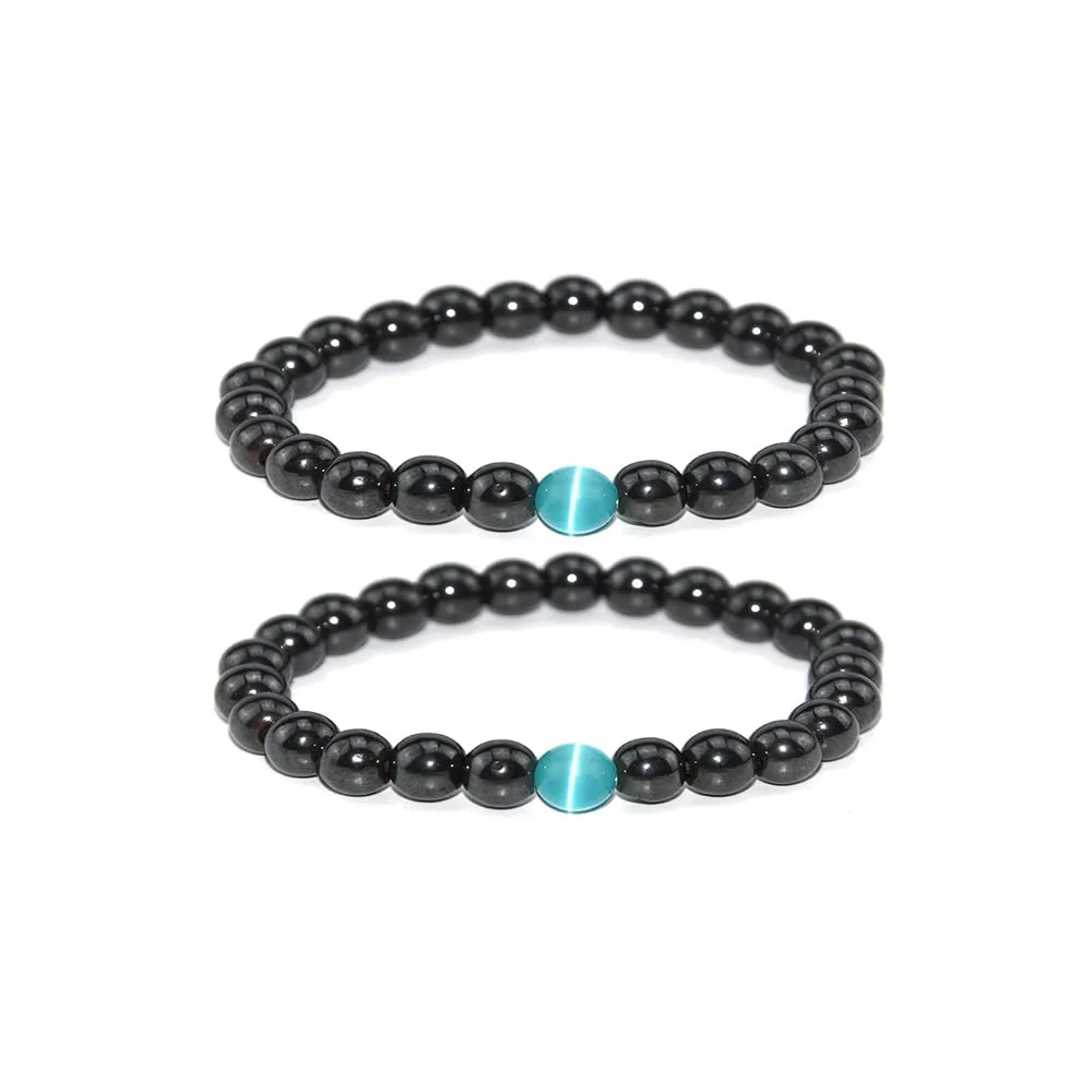 Anti-Swelling Black Obsidian Anklet for Women - Lymphatic Drainage & Anxiety Relief Bracelet