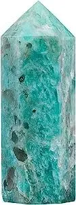 Apengshi Natural Amazonite Crystal Tower 2.75-3.14'' Faceted Healing Stone for Meditation