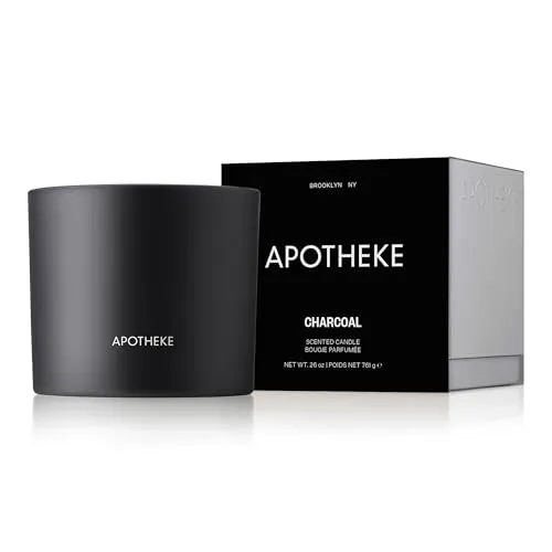 APOTHEKE Charcoal 3-Wick Candle, 26 oz - Captivating Fragrance with Cedarwood & Sandalwood