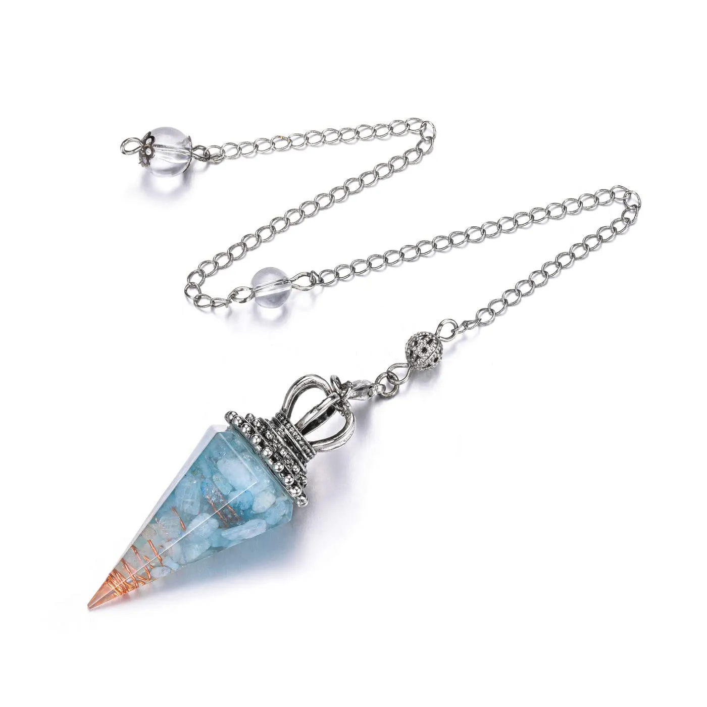 Aquamarine Pendulum Crystal for Dowsing, Healing, Meditation