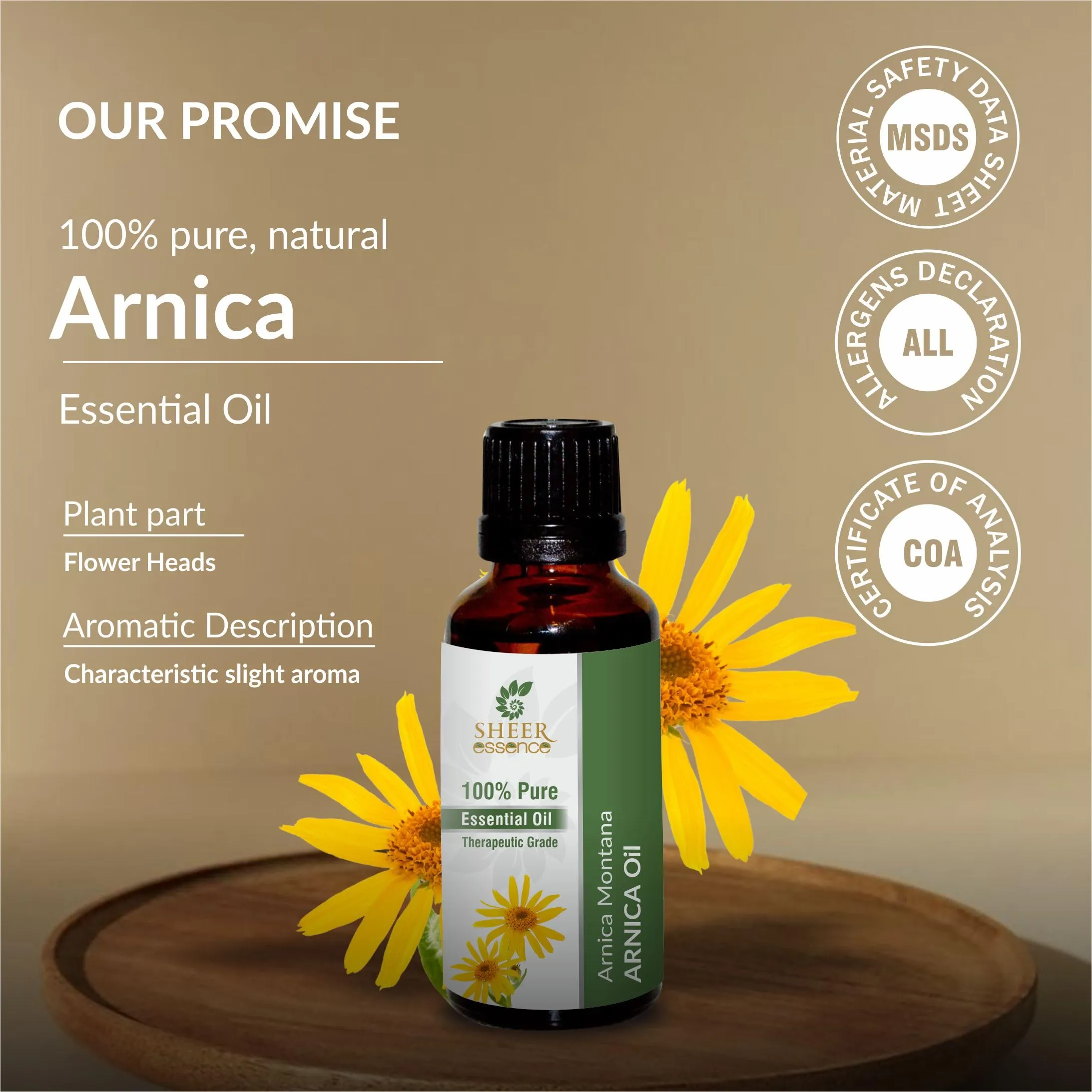 100% Pure Natural Therapeutic Grade Arnica Montana Oil