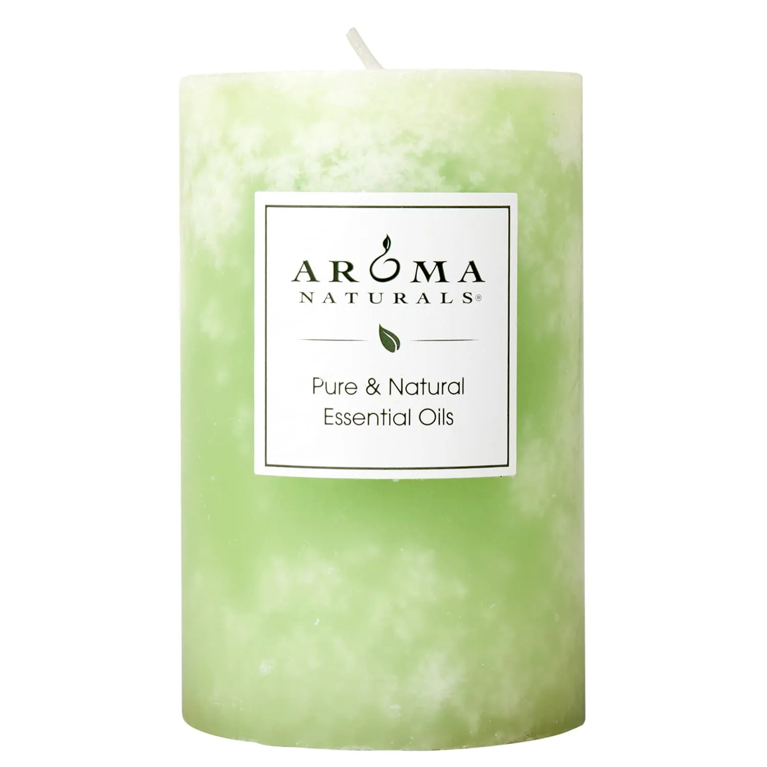 Aroma Naturals Green Verbena Pillar Candle 2.5x4 with Litsea Cubeba & Bergamot Essential Oils