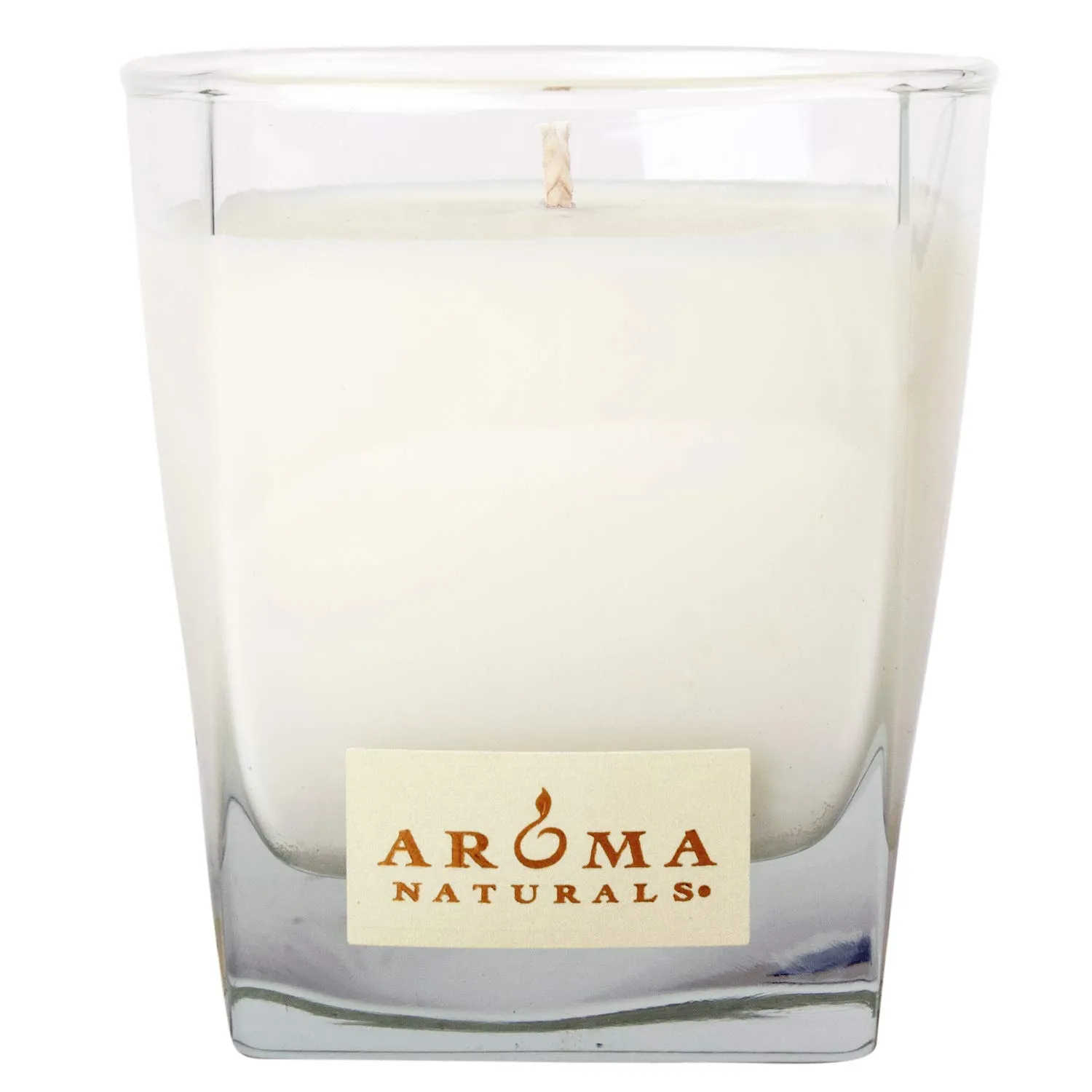 Aroma Naturals Peppermint Vanilla Candle, 6.8 oz Square Glass, 45-Hour Burn Time