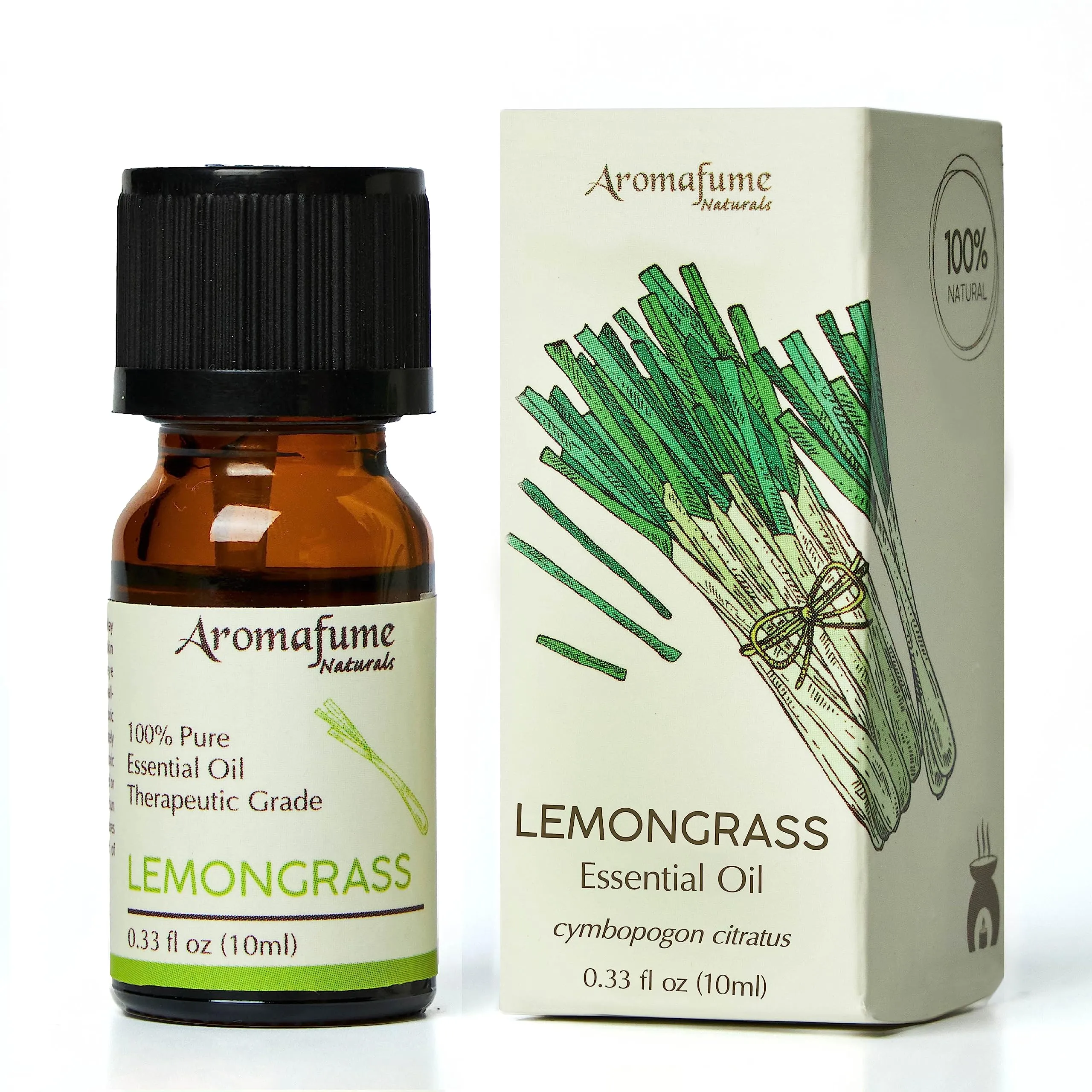 AROMAFUME Lemongrass Essential Oil 10ml - 100% Natural Therapeutic Grade Aromatherapy Oil