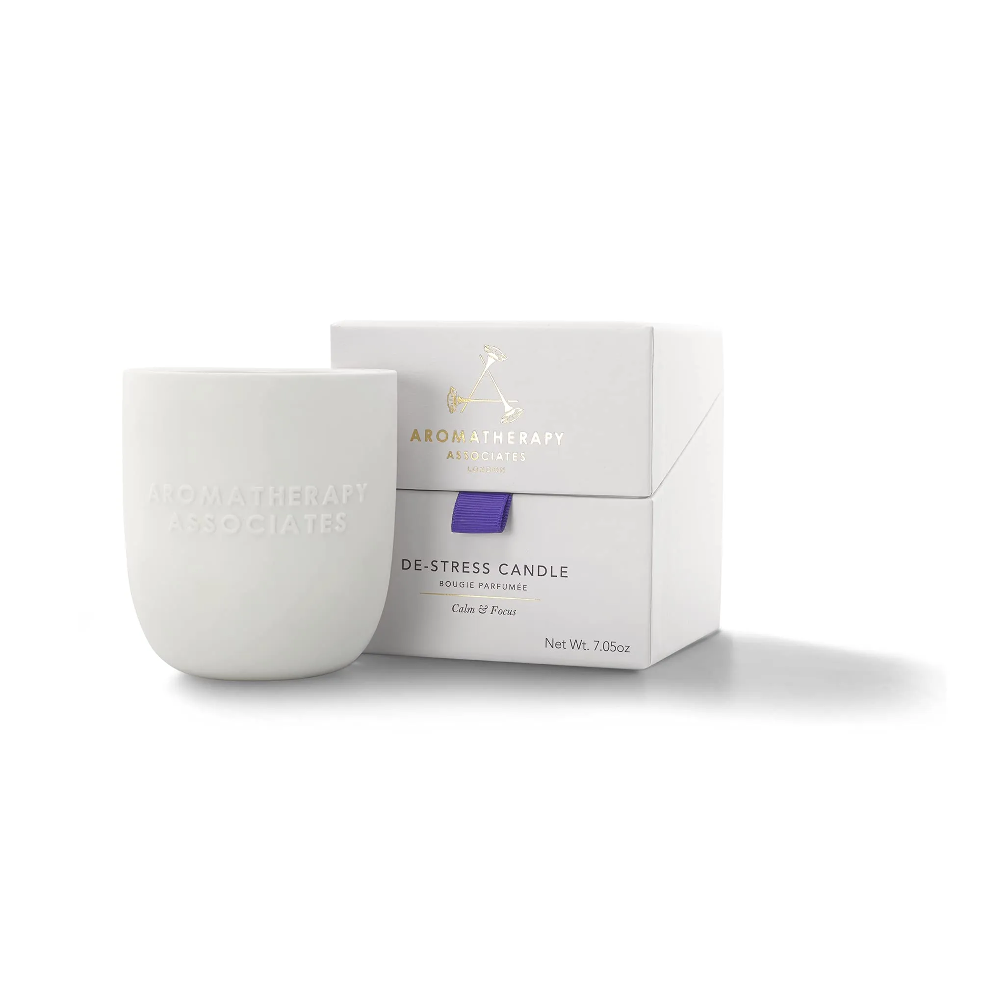 Aromatherapy Associates De-Stress Candle, 7.05 oz Vegan Wax with Frankincense & Chamomile Oils