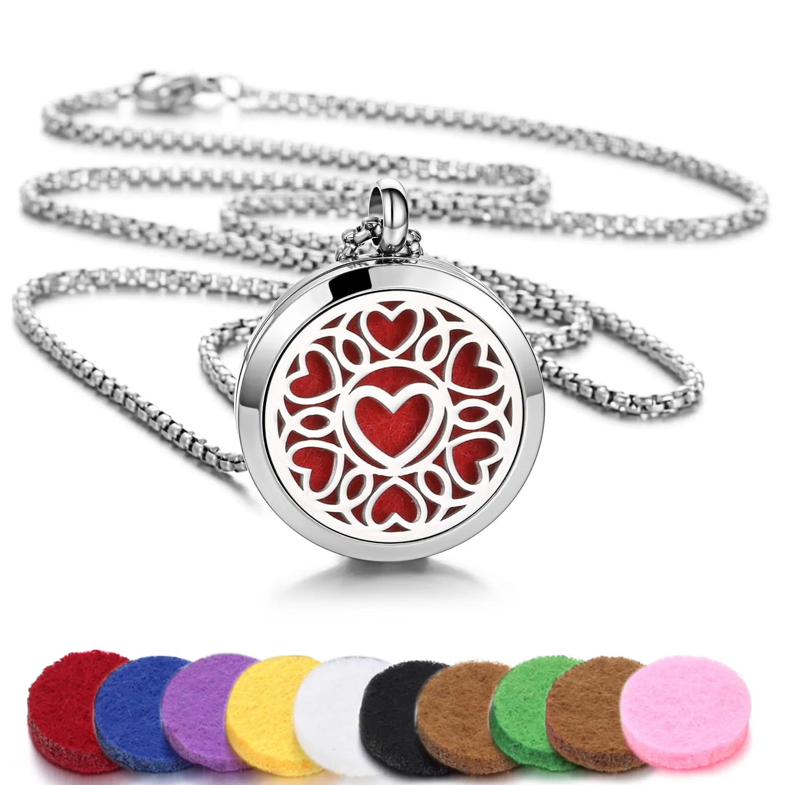 Aromatherapy Essential Oil Diffuser Necklace Tree of Life Cloud Design Stainless Steel Locket