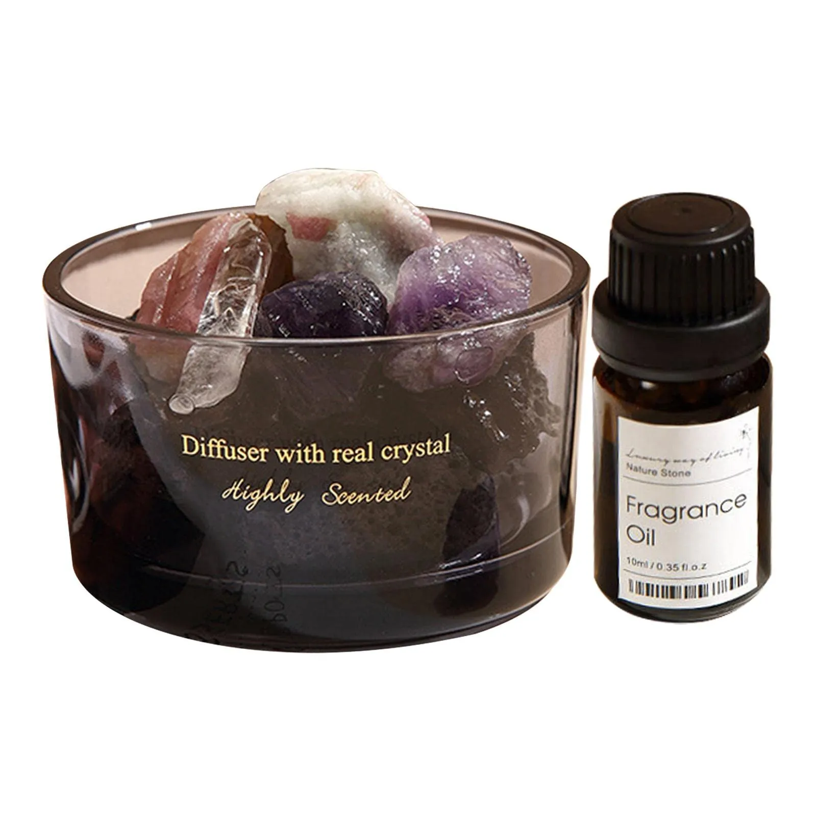 Aromatherapy Stone Diffuser Set - Natural Crystal and Essential Oil Car Air Fresheners