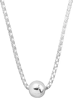 Atrani Beaded Station Necklace in Sterling Silver, Adjustable 12.5' + 4' Extension