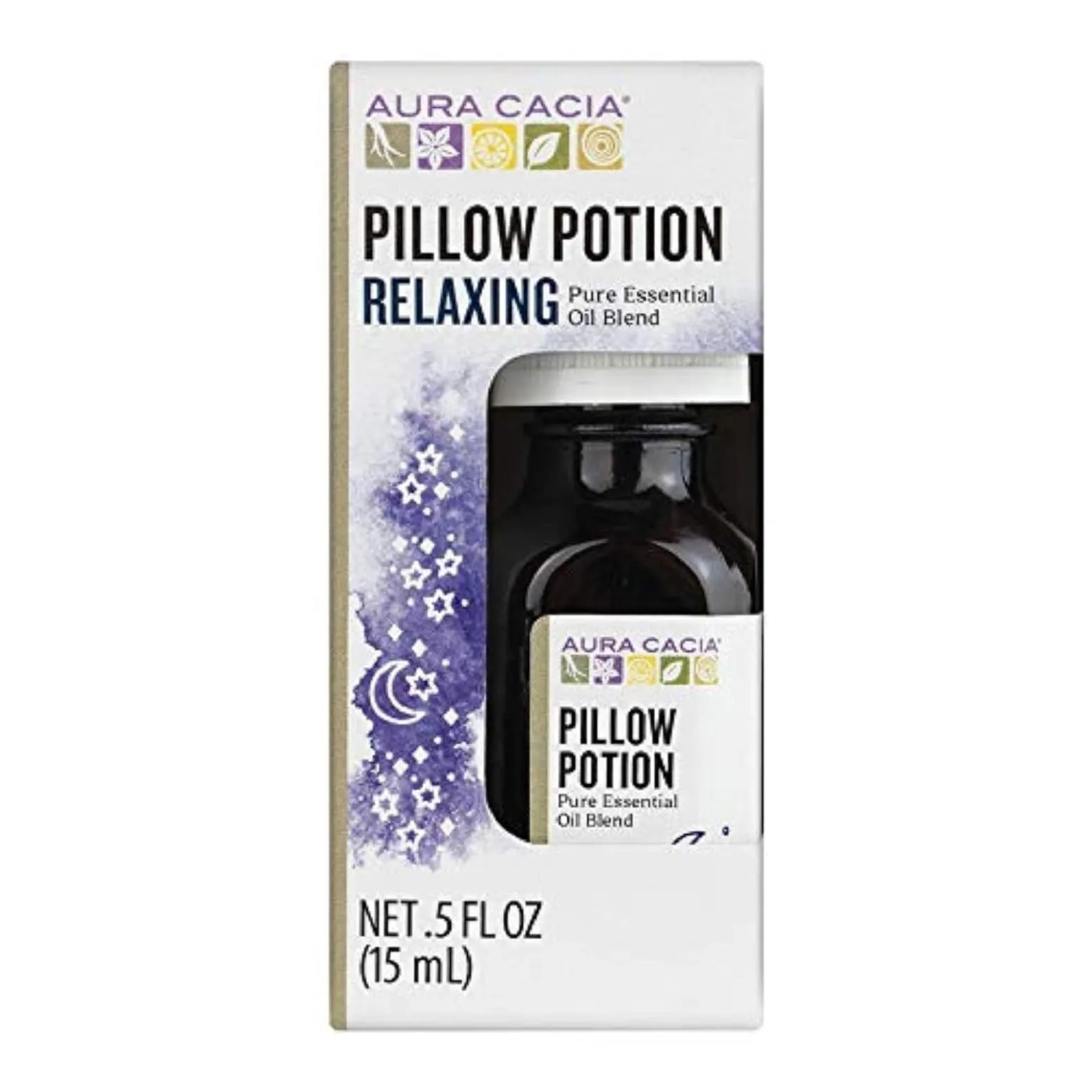 Aura Cacia Calming Pillow Potion Essential Oil 0.5oz with Lavender, Hops, Yarrow & Chamomile